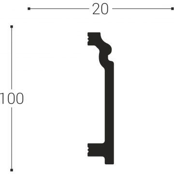 Плинтус дюрополимер Bellodeco Royce (Ройс) 100х20х2000 мм XPS RP 4 (11шт/уп) MK-00005353