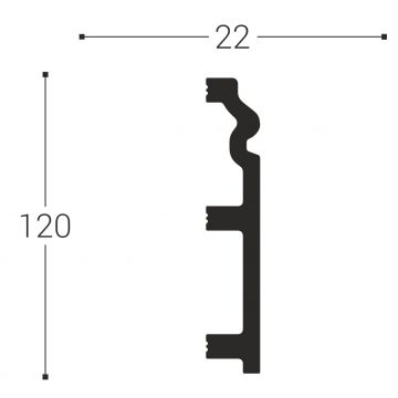 Плинтус дюрополимер Bellodeco Royce (Ройс) 120х22x2000 мм XPS RP 5 (9шт/уп) MK-00005371