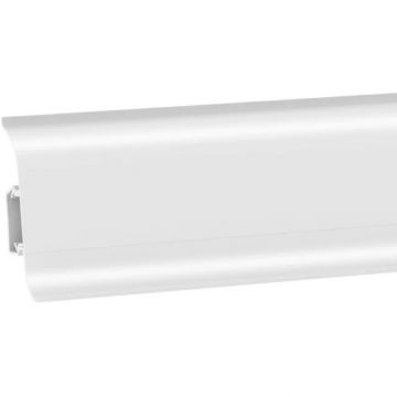 Плинтус ПВХ Bonkeel (Бонкил) Color текстурированная с кабель-каналом ВС6001 Белый 2200х60х25 мм, 494371