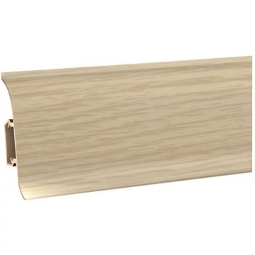 Плинтус ПВХ Bonkeel (Бонкил) Color текстурированная с кабель-каналом ВС6006 Бежевый 2200х60х25 мм, 494576