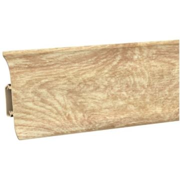 Плинтус ПВХ Bonkeel (Бонкил) Color текстурированная с кабель-каналом ВС6016 Бежевый 2200х60х25 мм, 494586