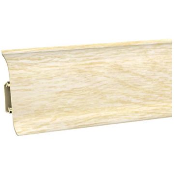 Плинтус ПВХ Bonkeel (Бонкил) Color текстурированная с кабель-каналом ВС6013 Бежевый 2200х60х25 мм, 494583