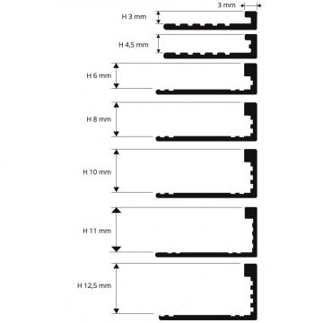 Профиль Progress Profiles (Прогресс) Г-образный 18х8 мм 2.7 м латунь хромированная (PTOC 08)