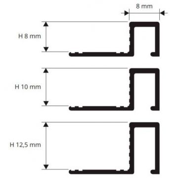 Профиль Progress Profiles (Прогресс) П-образный 18х8 мм 2.7 м латунь хромированная (PRFOC 08)