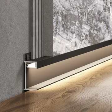 Теневая рейка под подсветку Laconistiq (Лаконистик) Light Panel Черный анодированный 3000х44х17 мм, 10-11-300
