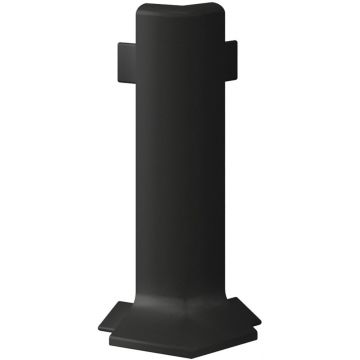 Угол наружный алюминиевый Laconistiq (Лаконистик) Adhesive 62 мм Черный матовый Ral9005 для плинтуса 62х15х15 мм, 121-21-62