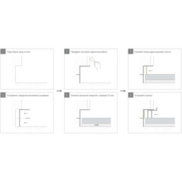 Угловой профиль Ликорн (Likorn) (закладная) для монтажа на черновом этапе ремонта С-10.2.1, 2000х50 мм