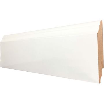 Плинтус МДФ Teckwood (Теквуд) Прайм Вектор Белый глянцевый 80х16х2150 мм