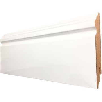 Плинтус МДФ Teckwood (Теквуд) (Теквуд) Прайм Фигурный Белый глянцевый 100х16х2150 мм