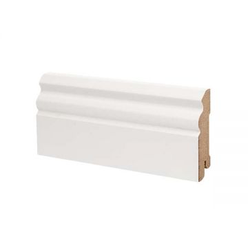 Плинтус напольный МДФ DeArtio (ДеАтрио)Премиум Universal (Юниверсал) Белый U105-80 2050х80х16 мм