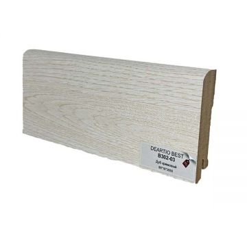 Плинтус напольный МДФ DeArtio (Да Артио) Премиум Древесный Дуб кремовый В302-03 2050х80х16 мм