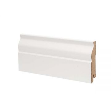 Плинтус напольный МДФ DeArtio (ДеАтрио)Премиум Universal (Юниверсал) Белый U103-80 2050х80х16 мм