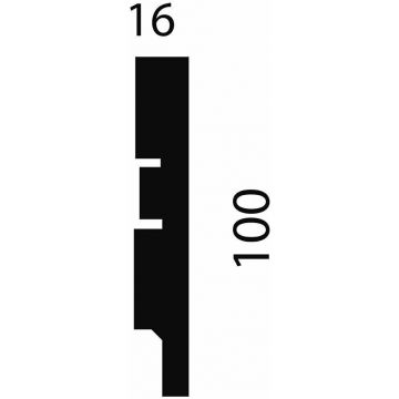 Плинтус Cosca Decor (Коска) МДФ AP75 под покраску, Белый 100x16x2400 мм