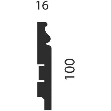 Плинтус Cosca Decor (Коска) МДФ AP10 под покраску, Белый 100x16x2400 мм