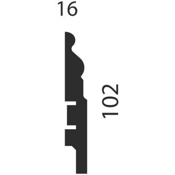 Плинтус Cosca Decor (Коска) МДФ AP18 под покраску, Белый 102x16x2400 мм
