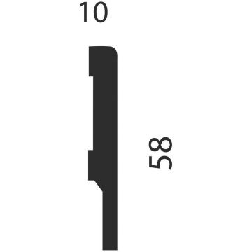 Плинтус Cosca Decor (Коска) МДФ AP71 под покраску, Белый 58x10x2400 мм