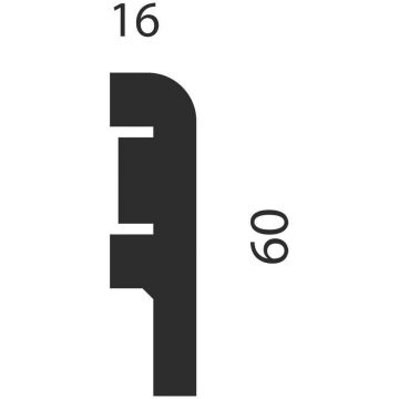 Плинтус Cosca Decor (Коска) МДФ AP02 под покраску, Белый 60x16x2400 мм