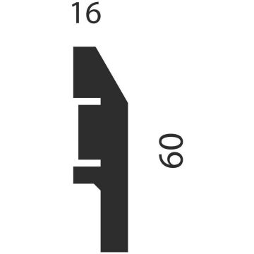 Плинтус Cosca Decor (Коска) МДФ AP04 под покраску, Белый 60x16x2400 мм