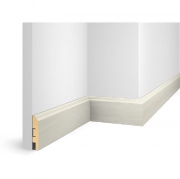 Плинтус Cosca Decor (Коска) МДФ ЕP02 NanoFlex, Груша Белая 60x16x2400 мм