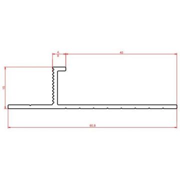 Плинтус напольный Евротрим (Eurotrim) теневой алюминиевый анодированный 15х40 мм 2 м серебристый (5955.01)