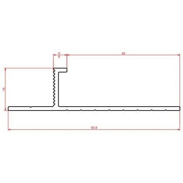 Плинтус напольный Евротрим (Eurotrim) теневой алюминиевый анодированный 15х80 мм 2 м черный (5957.05)