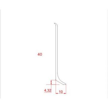 Плинтус напольный Евротрим (Eurotrim) L-40 алюминиевый анодированный 10х40 мм 2.95 м серебристый (7910.01)