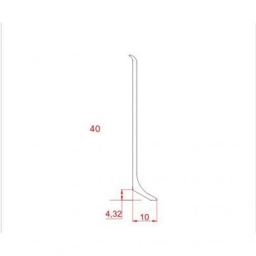 Плинтус напольный Евротрим (Eurotrim) L-40 алюминиевый анодированный 10х40 мм 2.95 м золото (7910)