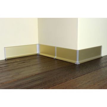 Плинтус напольный Евротрим (Eurotrim) L-40 алюминиевый анодированный 10х40 мм 2.95 м золото (7910)