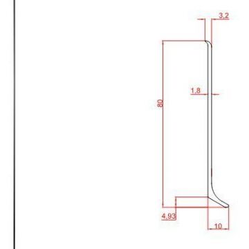 Плинтус напольный Евротрим (Eurotrim) L-80 алюминиевый анодированный 10х80 мм 2.95 м золото (2156)