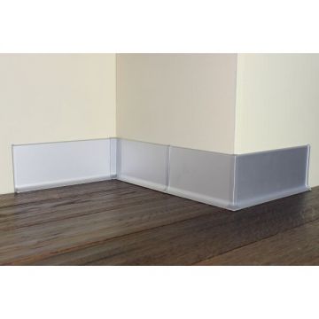 Плинтус напольный Евротрим (Eurotrim) L-80 алюминиевый покраска по палитре RAL 10х80 мм 2.95 м под покраску (2156.)