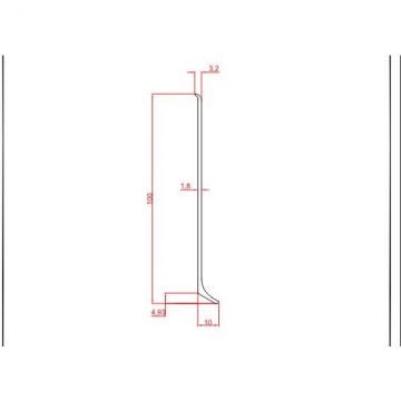 Плинтус напольный Евротрим (Eurotrim) L-100 алюминиевый анодированный 10х100 мм 2.95 м серебристый (2155.01)