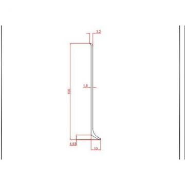 Плинтус напольный Евротрим (Eurotrim) L-100 алюминиевый анодированный 10х100 мм 2.95 м черный (2155.05)