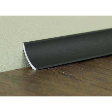 Плинтус напольный Евротрим (Eurotrim) мини ewa алюминиевый анодированный 15х15 мм 3 м черный (7956.05)