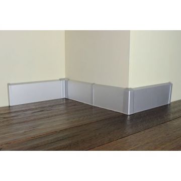 Плинтус напольный Евротрим (Eurotrim) F-70 алюминиевый анодированный 10х70 мм 2.95 м серебристый (2158.01)