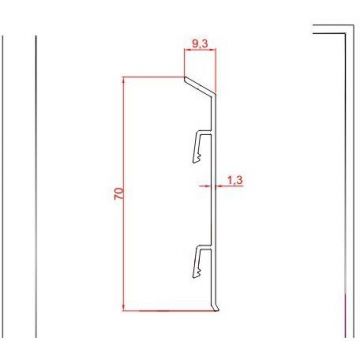 Плинтус напольный Евротрим (Eurotrim) F-70 алюминиевый анодированный 10х70 мм 2.95 м черный (2158)