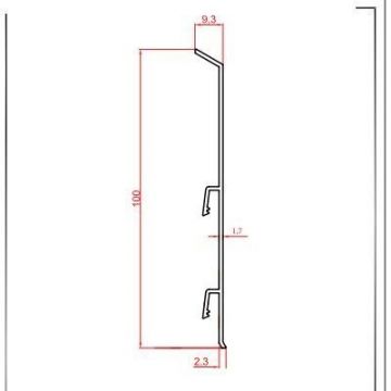 Плинтус напольный Евротрим (Eurotrim) F-100 алюминиевый анодированный 10х100 мм 2.95 м черный (2642)