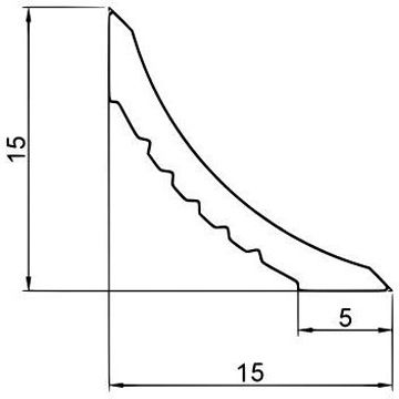 Плинтус напольный Евротрим (Eurotrim) мини ewa алюминиевый покраска по палитре RAL 15х15 мм 3 м под покраску (7956.)
