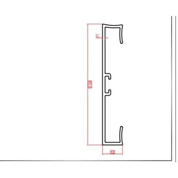 Плинтус напольный Евротрим (Eurotrim) C-60 алюминиевый анодированный 10х60 мм 2.95 м серебристый (4037.01)