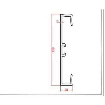 Плинтус напольный Евротрим (Eurotrim) C-60 алюминиевый анодированный 10х60 мм 2.95 м золото (4037)