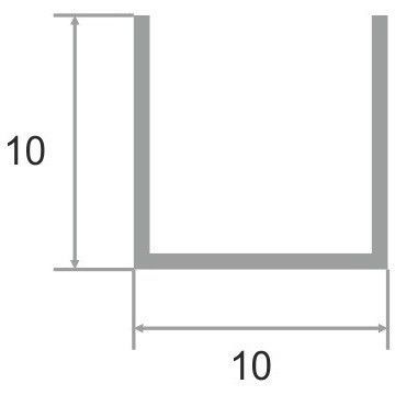 Профиль Евротрим (Eurotrim) П-образный алюминиевый анодированный 10х10 мм 2.95 м золото (200)