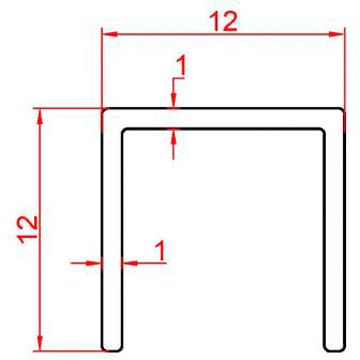 Профиль Евротрим (Eurotrim) П-образный алюминиевый анодированный 12х12 мм 2.95 м золото (225)