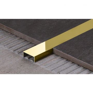 Профиль Евротрим (Eurotrim) П-образный алюминиевый анодированный 10х20 мм 2.95 м золото (224)