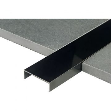 Профиль Евротрим (Eurotrim) П-образный алюминиевый анодированный 10х20 мм 2.95 м черный (224.05)