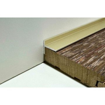 Плинтус напольный Евротрим (Eurotrim) микро алюминиевый анодированный 18х10 мм 2 м золото (7628)