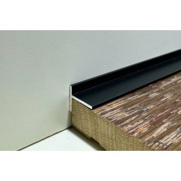 Плинтус напольный Евротрим (Eurotrim) микро алюминиевый анодированный 18х10 мм 2 м черный (7628.05)