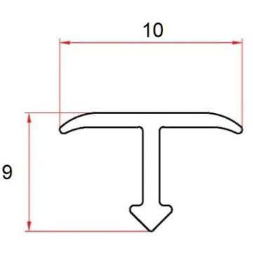 Профиль Евротрим (Eurotrim) Т-10 алюминиевый анодированный 10х10 мм 3 м черный (7335.05)