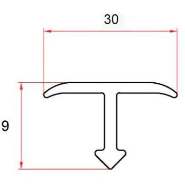 Профиль Евротрим (Eurotrim) Т-30 алюминиевый анодированный 30х10 мм 3 м черный (7338.05)