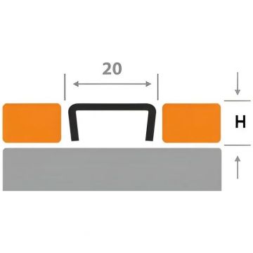 Бордюр разделительный Kepler profiles (Кеплер Профайлс) сталь 430 TiN 20х8 мм 2.7 м серебристый (B 20 EP)