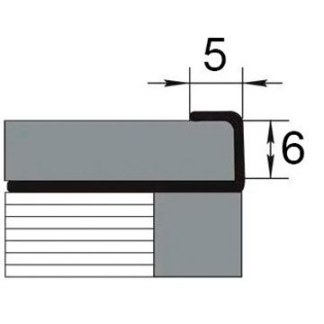 Профиль Kepler profiles (Кеплер Профайлс) сталь 430 5х6 мм 2.7 м серебристый (CT 06)