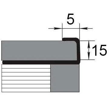 Профиль Kepler profiles (Кеплер Профайлс) сталь 430 5х15 мм 2.7 м серебристый (CT 15)